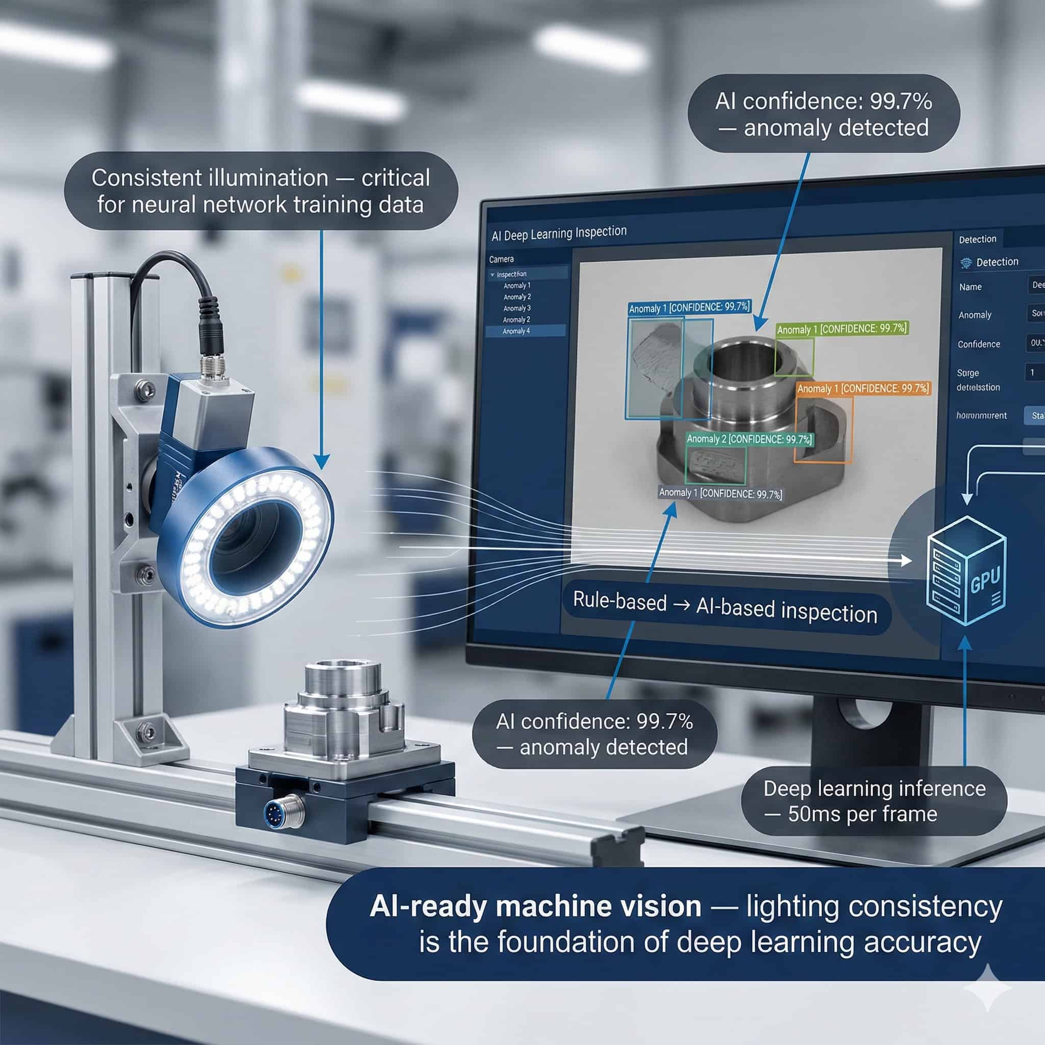 KI-gestützte industrielle Bildverarbeitung: Wie Deep Learning die Beleuchtungsanforderungen in der Prüfung verändert
