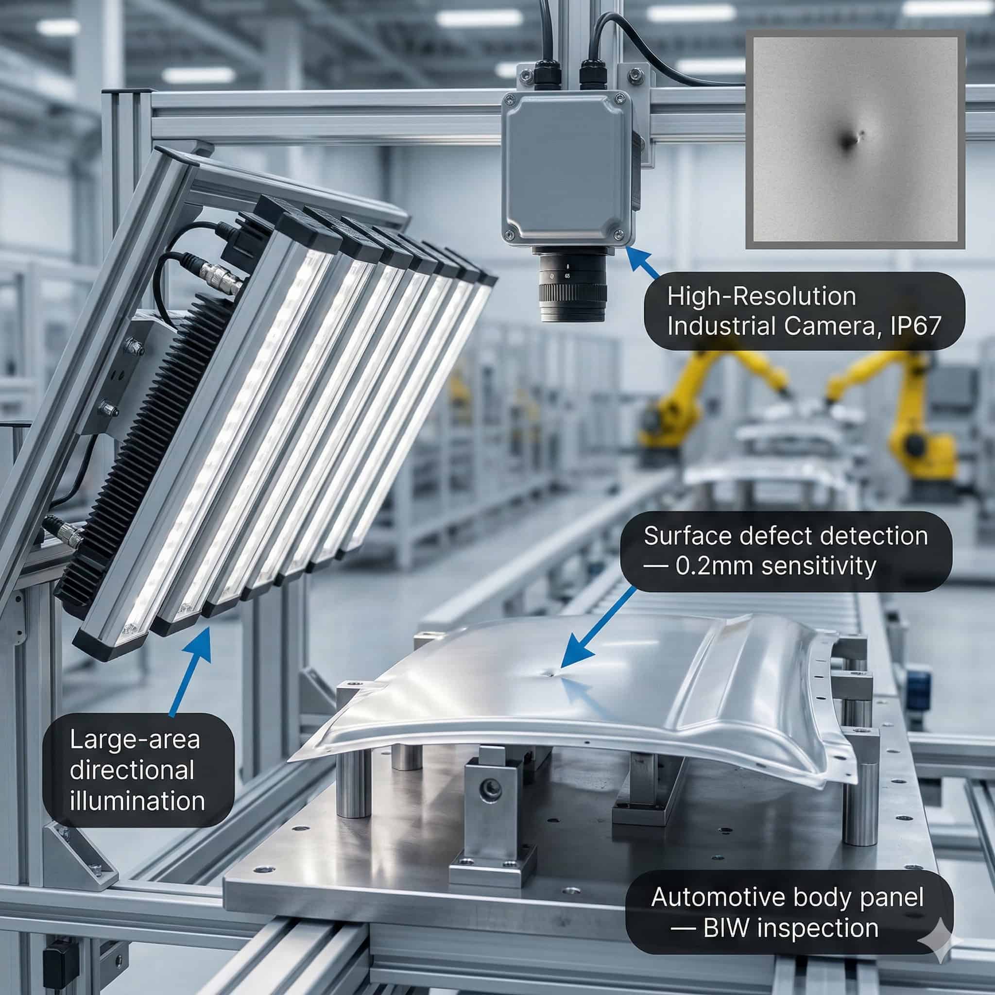 Éclairage à LED pour la vision industrielle dans l&rsquo;automobile : inspection des carrosseries, des soudures, des peintures et des composants