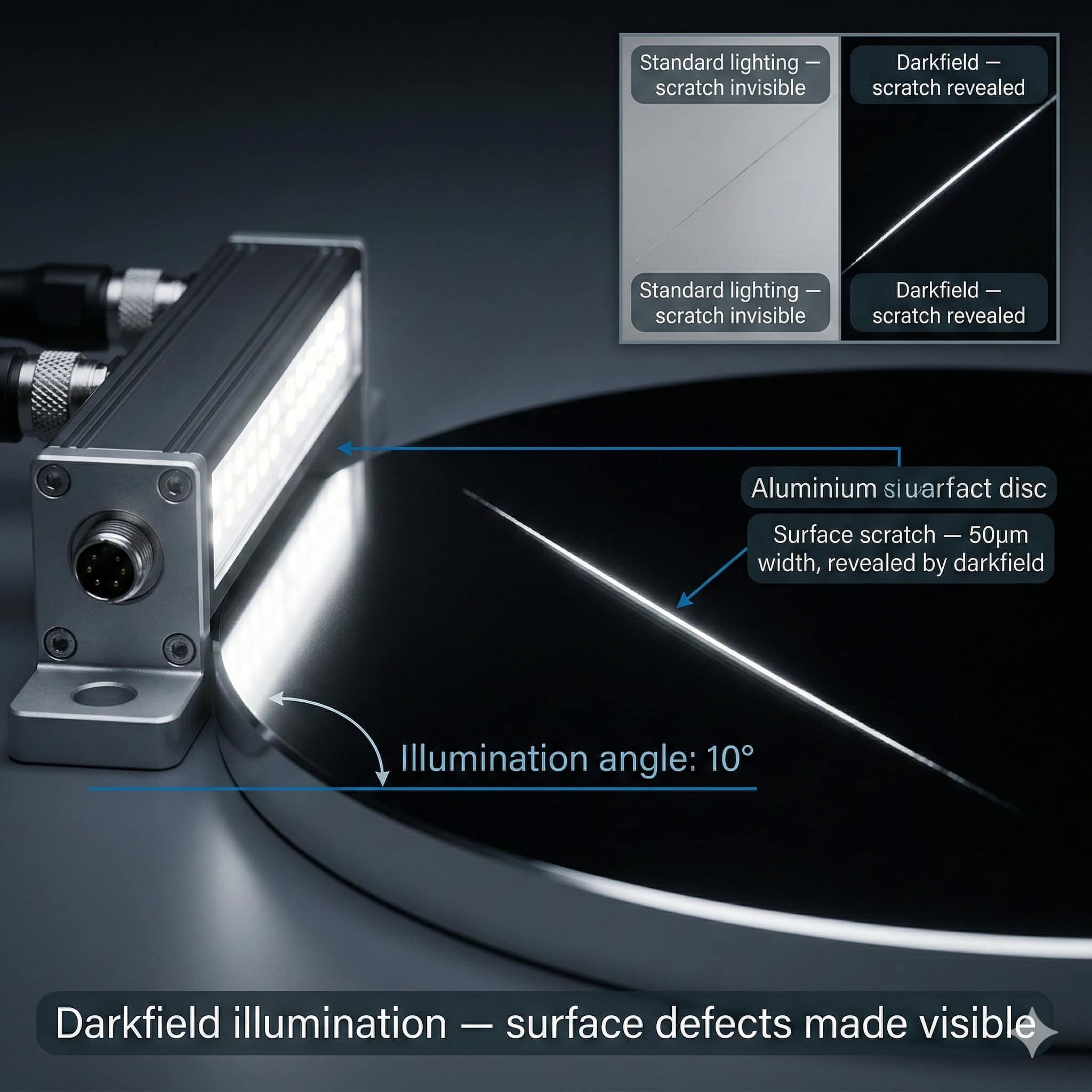 Darkfield Lighting: Revealing Surface Defects Hidden Under Standard Illumination