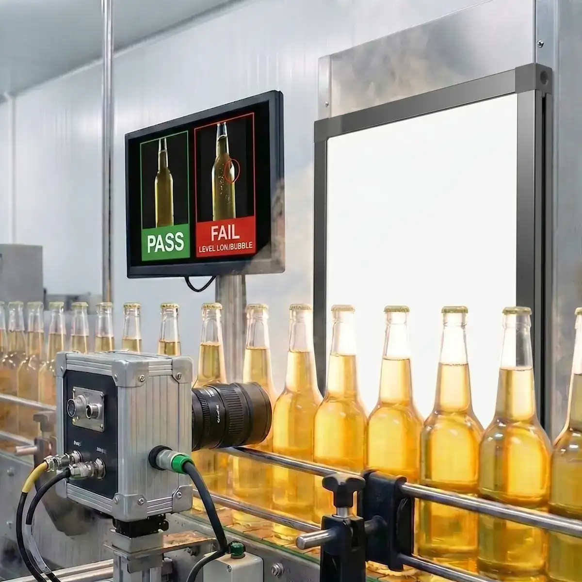 Detecting Cracks in Glass Bottles Using Diffuse Backlight Illumination